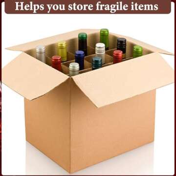 CONEHOY 13 Sets Moving Box Glasses Divider Kits Cardboard dividers fit boxes about 16 x 12 x 12 inches for Kitchen Dish Packing Wine Glassware Cardboard Box Compartments Dividers (Box Not Included)