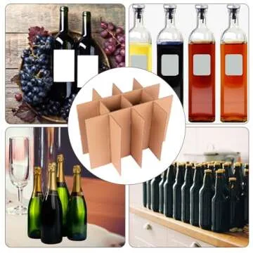 CONEHOY 13 Sets Moving Box Glasses Divider Kits Cardboard dividers fit boxes about 16 x 12 x 12 inches for Kitchen Dish Packing Wine Glassware Cardboard Box Compartments Dividers (Box Not Included)
