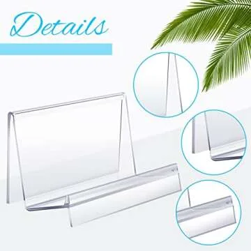 Qunclay Clear Acrylic Purse Display Stand Wallet Stand Glasses Holder and Card Holder Clutches Organizer for Bag Phone Cards Cosmetic Store Business, 5.5 x 3.3 x 3 Inches (10 Pcs)