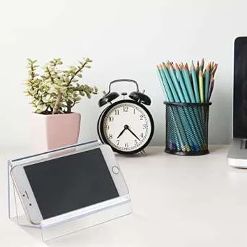 Qunclay Clear Acrylic Purse Display Stand Wallet Stand Glasses Holder and Card Holder Clutches Organizer for Bag Phone Cards Cosmetic Store Business, 5.5 x 3.3 x 3 Inches (10 Pcs)