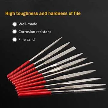 EWONICE 10Pcs Needle File Set with 1Pc Wire Cutter, Multipurpose File Tools for Soft Metal, Wood, Jewelry, Sanding, DIY, Hobby, etc