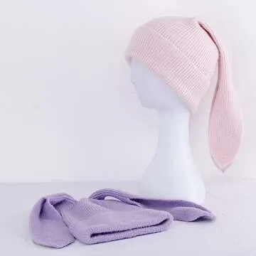 Bunny Beanie Hats for Women Cute Rabbit Beanie - Warm and Stylish