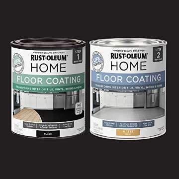 Rust-Oleum 367597 Home Interior Floor Coating Kit, Matte Black 1 Quarts (Pack of 2)