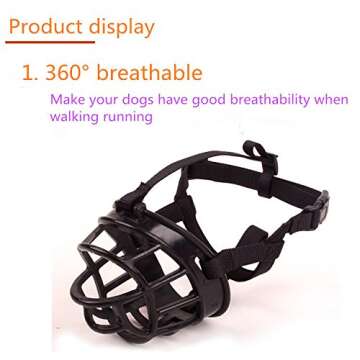 MOONPET® Silicone Rubber Basket Dog Muzzle - Anti Chewing Biting Barking - Soft Adjustable Breathable Safety for Small Medium Large Dogs Mouth Cover - Size 2