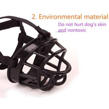 MOONPET® Silicone Rubber Basket Dog Muzzle - Anti Chewing Biting Barking - Soft Adjustable Breathable Safety for Small Medium Large Dogs Mouth Cover - Size 2
