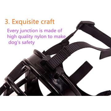 MOONPET® Silicone Rubber Basket Dog Muzzle - Anti Chewing Biting Barking - Soft Adjustable Breathable Safety for Small Medium Large Dogs Mouth Cover - Size 2