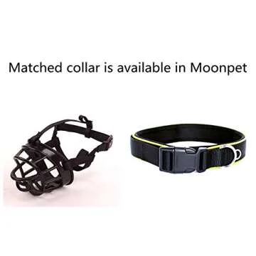MOONPET® Silicone Rubber Basket Dog Muzzle - Anti Chewing Biting Barking - Soft Adjustable Breathable Safety for Small Medium Large Dogs Mouth Cover - Size 2