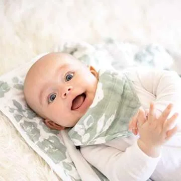 Bebe au Lait Bandana Bib Set in Vibrant Floral Designs