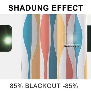 MeZQ Blackout Curtains 96 inches Long 2 Panels Set, Wave Grommet Bedroom Blackout Curtains, Thermal Insulated and Noise Reduce Drapes with Geometric Pattern for Living Room, Orange, 52" W x 96" L