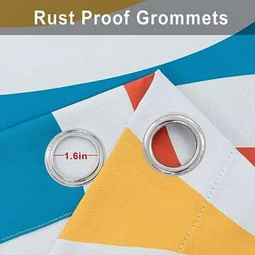 MeZQ Blackout Curtains 96 inches Long 2 Panels Set, Wave Grommet Bedroom Blackout Curtains, Thermal Insulated and Noise Reduce Drapes with Geometric Pattern for Living Room, Orange, 52" W x 96" L