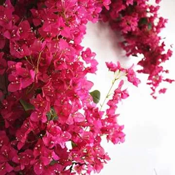 40Pcs in Bulk Artificial Bougainvillea Silk Flowers Branches Long Plant Stems 45" for Wedding Centerpieces, Bussiness Decoration Project, Indoor & Outdoor Decoration (Hot Pink - 40Pcs)