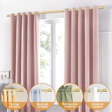 TONIAL Curtain Rods for Windows 48 to 84 Inches(4 to 7 ft), Adjustable Splicing 3/4 Curtain Rod 32 to 86 Inches, Decorative Single Drapery Rod with Modern Finial, Gold