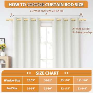 TONIAL Curtain Rods for Windows 48 to 84 Inches(4 to 7 ft), Adjustable Splicing 3/4 Curtain Rod 32 to 86 Inches, Decorative Single Drapery Rod with Modern Finial, Gold