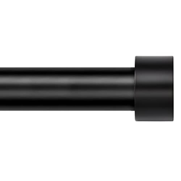 Zeerobee Adjustable Curtain Rod - Black 1 Inch Heavy Duty for Windows 66-120