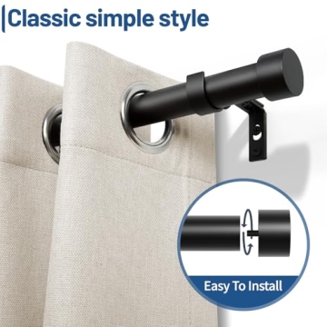 Stylish Zeerobee Curtain Rods for Windows Adjustable Versatile