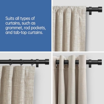 Stylish Zeerobee Curtain Rods for Windows Adjustable Versatile