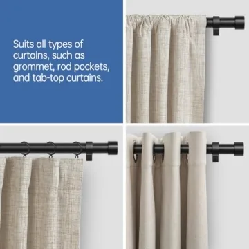 Stylish Zeerobee Curtain Rods for Windows Adjustable Versatile