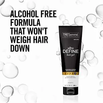 TRESemme Hair Gel, Ultra Firm Control, Frizz Control Volumizing Hair Products, Curly Hair Gel Holds in High Humidity, 2 Tubes - 9 Oz. Ea.