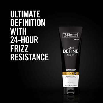 TRESemme Hair Gel, Ultra Firm Control, Frizz Control Volumizing Hair Products, Curly Hair Gel Holds in High Humidity, 2 Tubes - 9 Oz. Ea.