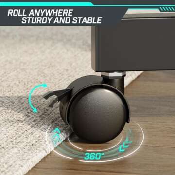 GREENSTELL Mobile TV Stand with Power Outlet and Wheels