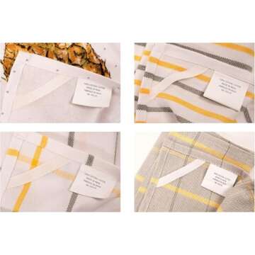 KAF Home Pantry Pineapple Kitchen Dish Towel Set of 4, 100-Percent Cotton, 18 x 28-inch