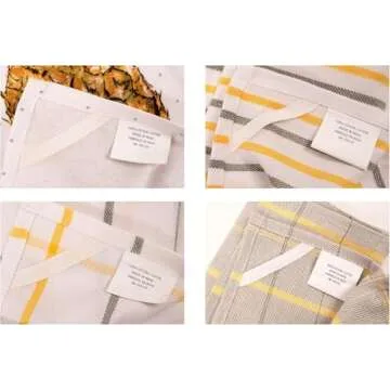 KAF Home Pantry Pineapple Kitchen Dish Towel Set of 4, 100-Percent Cotton, 18 x 28-inch