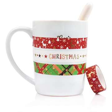 DAPUTOU 12 Rolls Christmas Washi Tape Set for Crafts