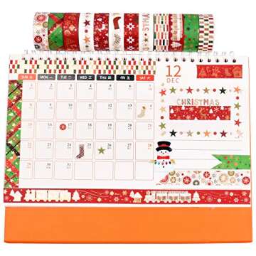 DAPUTOU 12 Rolls Christmas Washi Tape Set for Crafts