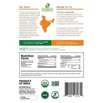 Organic Turmeric Powder w/Curcumin | 16oz or 454g | USDA Organics and Non-GMO | 100% Raw and Natural by OSR