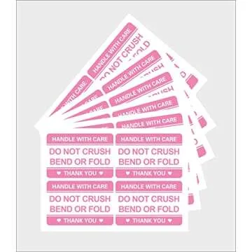 Do Not Crush Bend or Fold Shipping Stickers 100pcs Pink