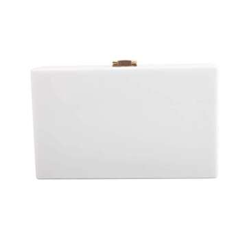 LETODE Women's Shiny Sequins Rectangular Acrylic Lucite Clutch Purse Evening Bag Prom Wedding Party bag cross body bags (5189-WHITE)