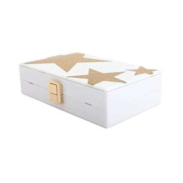 LETODE Women's Shiny Sequins Rectangular Acrylic Lucite Clutch Purse Evening Bag Prom Wedding Party bag cross body bags (5189-WHITE)