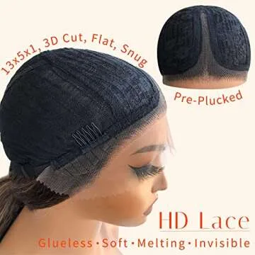 BlackSwern Ombre Lace Front Wig, Highlight Ombre Body Wave Wig Pre-plucked Pre-layered Pre-styled, Glueless Lace Wigs for Black Women, 1b/30/27