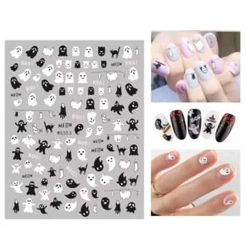 Halloween Nail Art Stickers - DIY Cute Ghost & Pumpkin Designs
