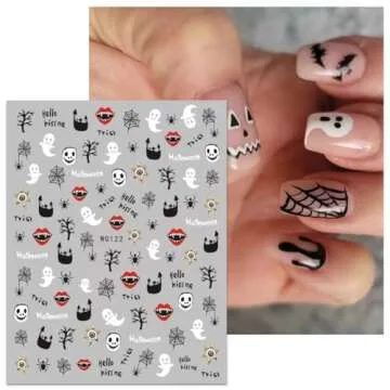 Halloween Nail Art Stickers - DIY Cute Ghost & Pumpkin Designs