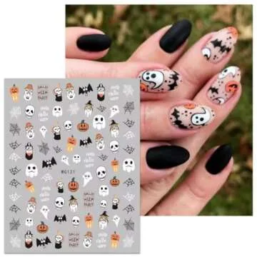 Halloween Nail Art Stickers - DIY Cute Ghost & Pumpkin Designs