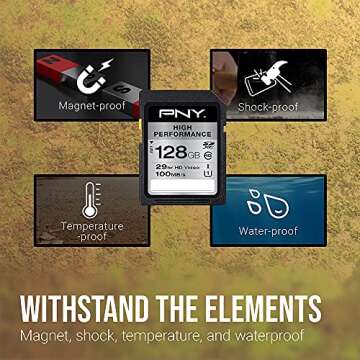 PNY 16GB High Performance Class 10 U1 SDHC Flash Memory Card - 85MB/s, Class 10, U1, Full HD, UHS-I, Full Size SD