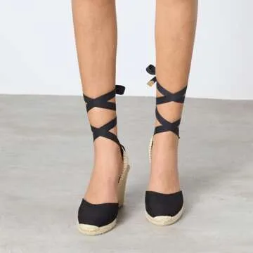 Castañer Women's Espadrilles, Black 100, 4.5