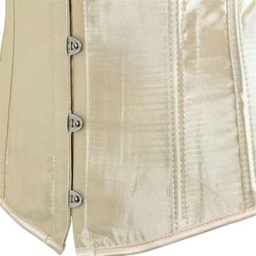 Zhitunemi Women's Satin Underbust Corset Bustier Waist Training Cincher Plus size Large Beige