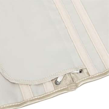 Zhitunemi Women's Satin Underbust Corset Bustier Waist Training Cincher Plus size Large Beige