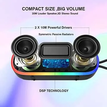 Bluetooth Speakers,IPX7 Waterproof Speaker with 20W Powerful Sound,Portable Wireless Speakers with Extral Bass,for Beach Pool Camping Outdoors,Christmas/Birthday Gift for Men,Women,Friends