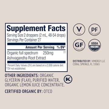 Vimergy Ulti-Ashwagandha™ – Fast-Absorbing Stress Support – Thick, Potent Formula - Vegan, Gluten-Free – 27 Servings (2mL - 48-54 Drops)