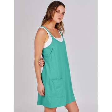 ANRABESS Women Summer Mini Romper Dress Workout Tennis Active Sports Athleisure Outfits Built in Shorts Trendy Vacation Cyan Small