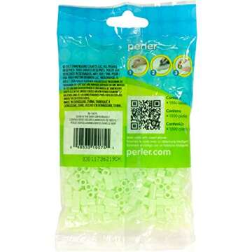 Perler Green Glow In The Dark Beads for Kids Crafts, 1000 pcs, Small