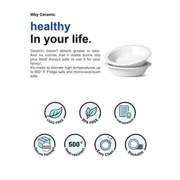 Buy LE TAUCI 9 inch Ceramic Pie Pans for Baking