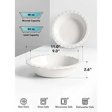 Buy LE TAUCI 9 inch Ceramic Pie Pans for Baking