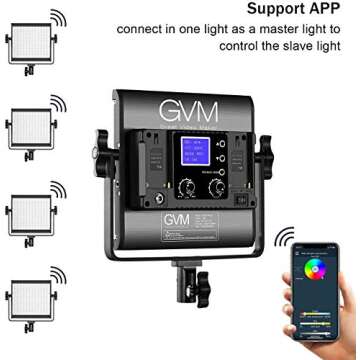 GVM RGB LED Video Light, 800D Photography Lighting with APP Control, Video Light for YouTube Outdoor...