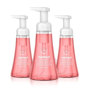 Method Foaming Hand Soap, Pink Grapefruit, Pack of 3, Biodegradable, 10 Fl Oz