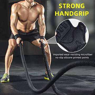 FREETOO Palm-Supporter Weight Lifting Gloves for Men, [Full-Palm Rubber Grip] [Powerful Neoprene Pad] Ventilated Gym Gloves with Stronger Wrist Wrap Support for Powerlifting, Pull Ups, Training