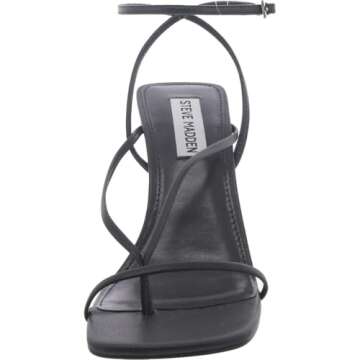 Steve Madden Women's Annie Heeled Sandal, Black, 6
